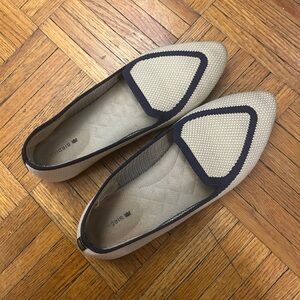 Birdies Cream and Navy Blue Washable Flats Size 7.5